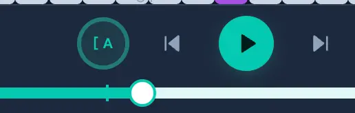 Haciendo clic en el icono de bucle en la barra de control del reproductor MIDI para establecer el punto A